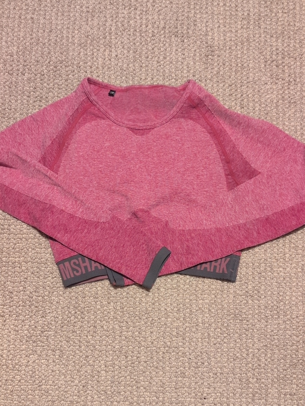 Gymshark Heathered Pink Seamless Crew Crop Top